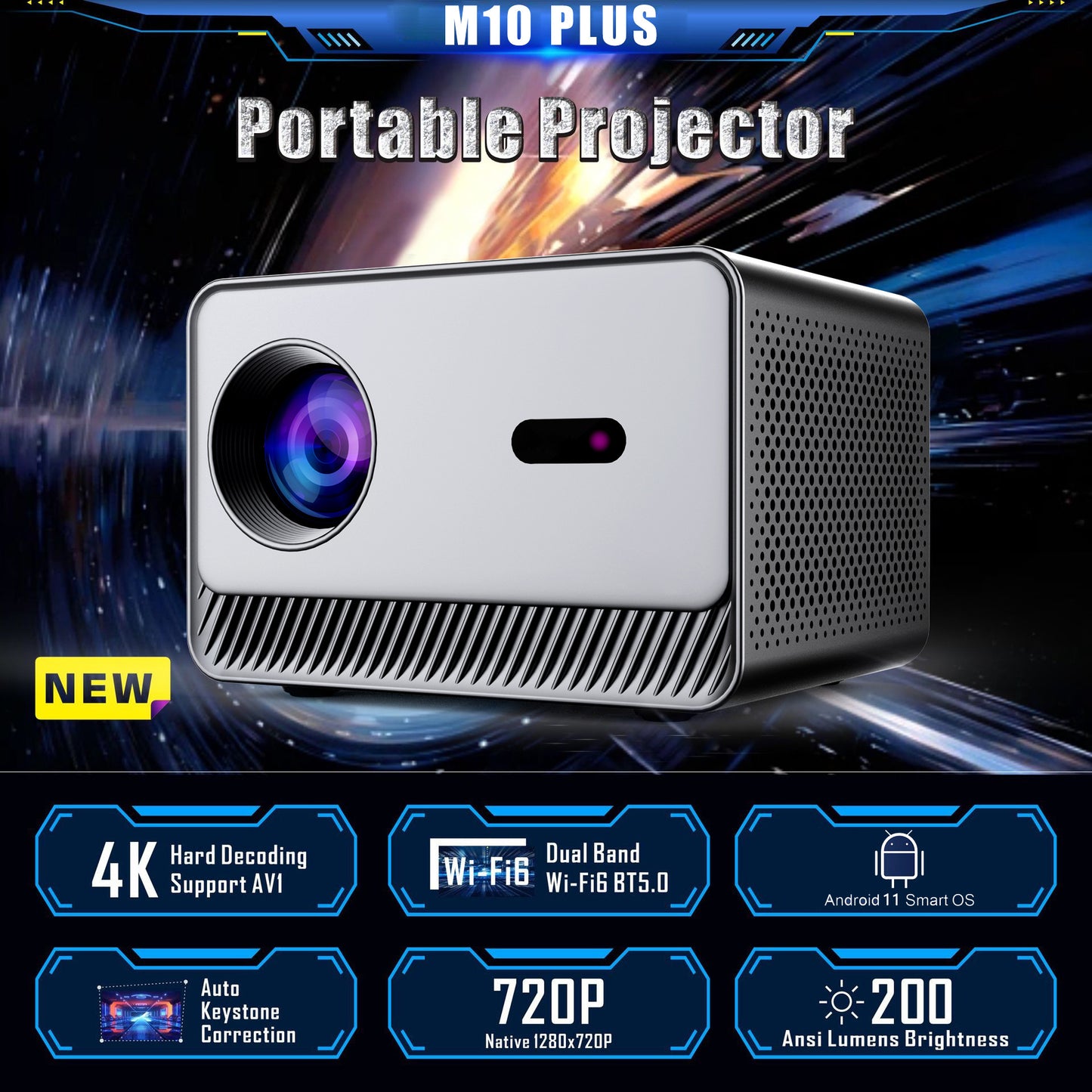Projector M10Plus HD (White)